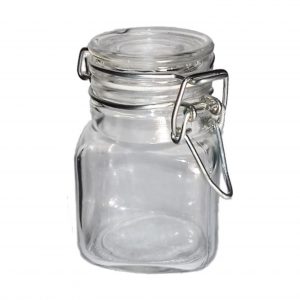 Brocalito Cuadrado de Vidrio con Tapa Hermética