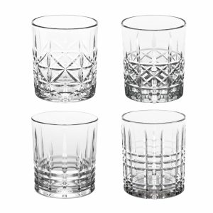 Juego de 4 vasos de vidrio para whisky