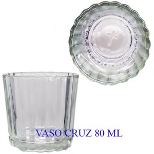 Vaso cruz de vidrio