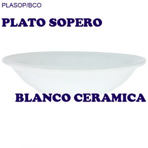 Plato sopero blanco