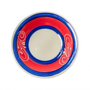 Plato Sopero Relieve Rojo con Azul