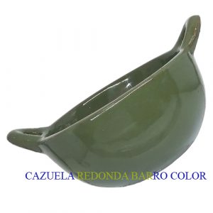 Cazuela color verde de cerámica