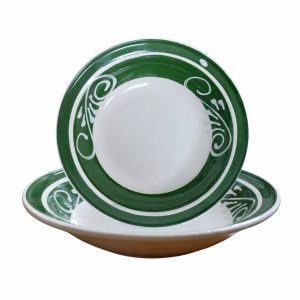Plato sopero con relieve color verde