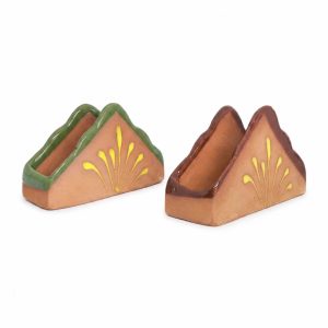 Servilletero de barro espiga con diseño espiga