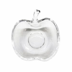 Tazón de vidrio en forma de manzana