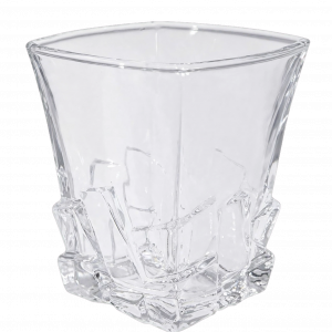 Vaso cuadrado con diseño de hielo