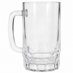 Tarro cervecero liso de vidrio